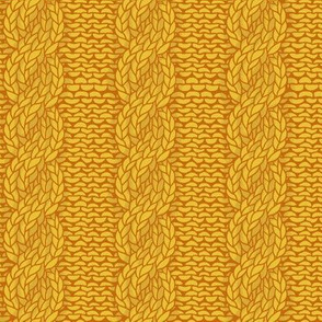 cable knit - mustard