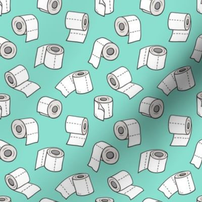 Trendy Toilet Paper Tissue Rolls on Mint Green Smaller 1,5 inch