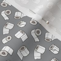 Trendy Toilet Paper Tissue Rolls on Grey Tiny Small