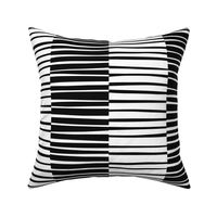 Loose Lines, twiggy stripes in black and white