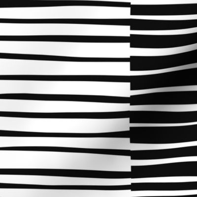 Loose Lines, twiggy stripes in black and white