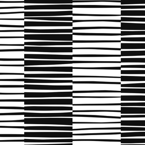 Loose Lines, twiggy stripes in black and white