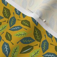 geometric leaves on mustard small