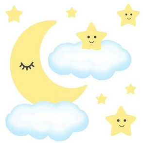 Sleepy Eyes Moon Stars Clouds 