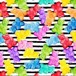 (small scale) Gummy bears - tossed candy - stripes - C20BS