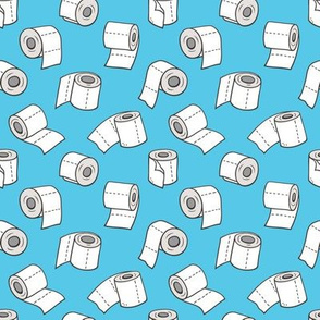 Trendy Toilet Paper Tissue Rolls on Blue Smaller 1,5 inch