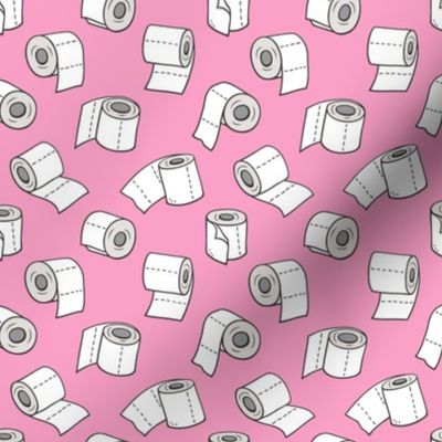 Trendy Toilet Paper Tissue Rolls on Pink Smaller 1,5 inch