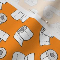 Trendy Toilet Paper Tissue Rolls on Orange Smaller 1,5 inchange 