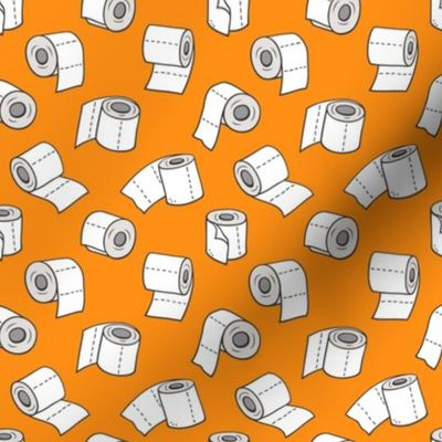Trendy Toilet Paper Tissue Rolls on Orange Smaller 1,5 inchange 