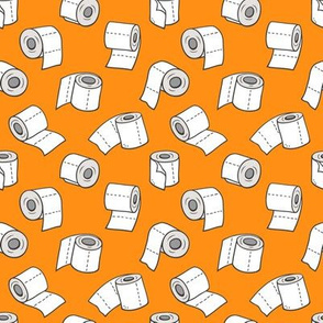 Trendy Toilet Paper Tissue Rolls on Orange Smaller 1,5 inchange 