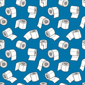 Trendy Toilet Paper Tissue Rolls on Dark Blue Smaller 1,5 inch