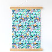 Tie-Dye Octopi on mint - small print