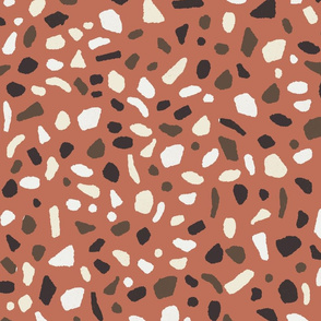 Terrazzo tile print fabric - sfx1436 apricot