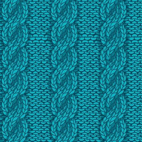 cable knit - teal