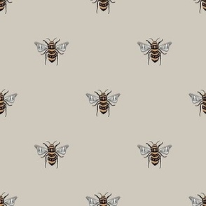 SMALL bee fabric - honey bee fabric, minimal bee design - sfx5304 oat