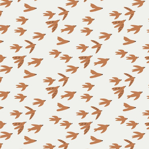 birds  fabric - swallows nursery fabric - sfx1346 caramel