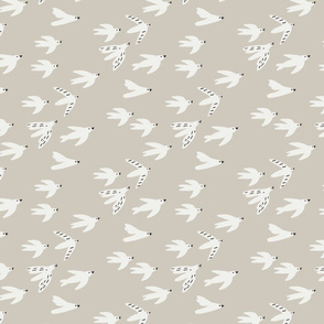 birds  fabric - swallows nursery fabric - sfx5304 oat