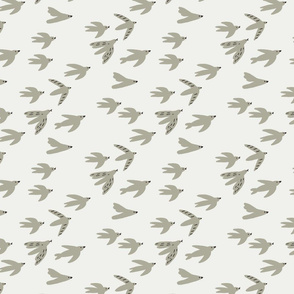 birds  fabric - swallows nursery fabric - sfx0110 sage