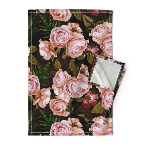 Aromatherapy - Vintage Luxurious Dramatic Glamour Summer Romanticism: Maximalism Real Rose Moody Florals - Grand Millennial burgundy Roses and Nostalgic Gothic Mystic Night - Antique Botany Wallpaper and Victorian Goth Mystic inspired black