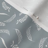 SMALL leaves fabric - quarry, sfx4305, dusty blue leaves, modern fabric