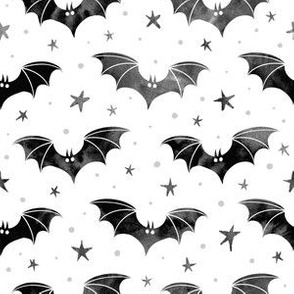 Watercolor hand drawn Halloween seamless pattern, Scary Party repeat paper,  Black cat, bat, moon print, Black Gothic background. scrapbook paper Stock  Photo - Alamy