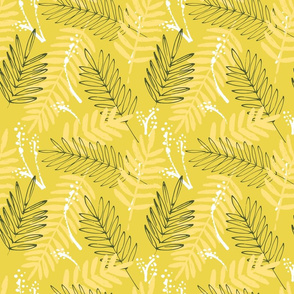 Large Green Palms Abstract Seamless Repeat Pattern
