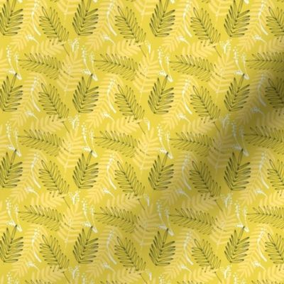 Tiny Green Palms Abstract Seamless Repeat Pattern