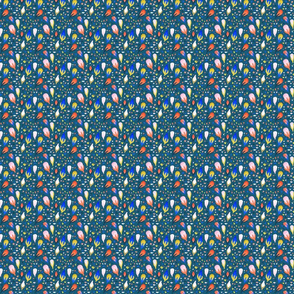 Tiny Navy Buds Abstract Seamless Repeat Pattern