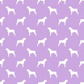 boxer dog silhouette fabric -purple