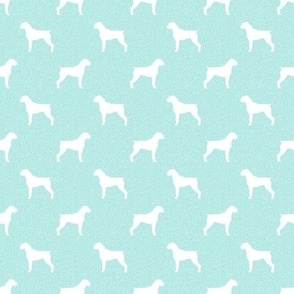 boxer dog silhouette fabric - mint