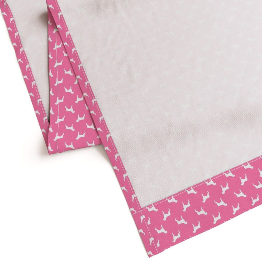 boxer dog silhouette fabric - pink