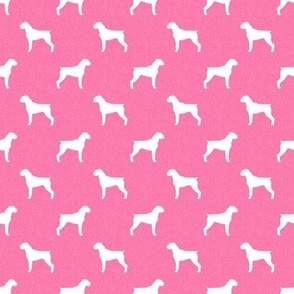 boxer dog silhouette fabric - pink