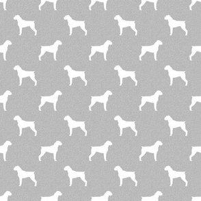 boxer dog silhouette fabric -grey