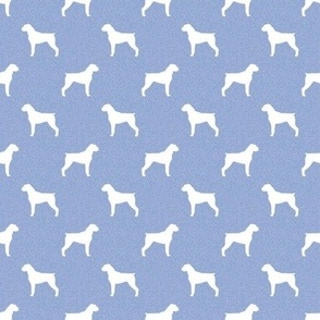 boxer dog silhouette fabric - powder blue
