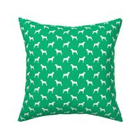 boxer dog silhouette fabric -green