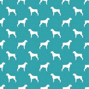 boxer dog silhouette fabric - teal