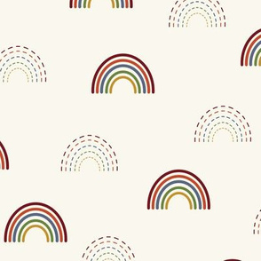 Rainbows in cream sky // Lines and rainbows