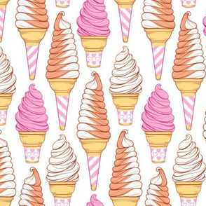 Classic Soft Serve Neopolitan Ice Cream Cones