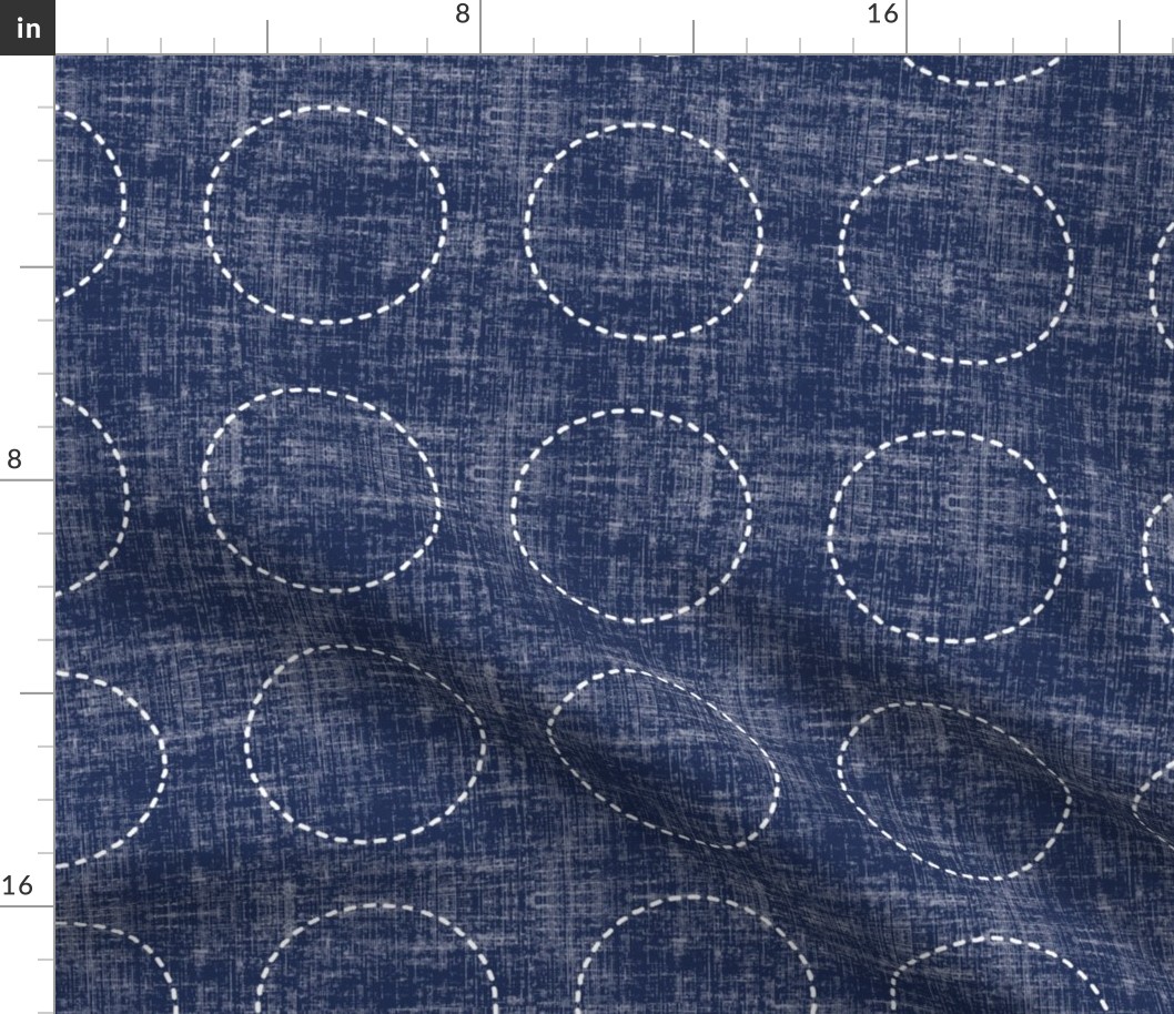 Stitches on Navy-Small Circles