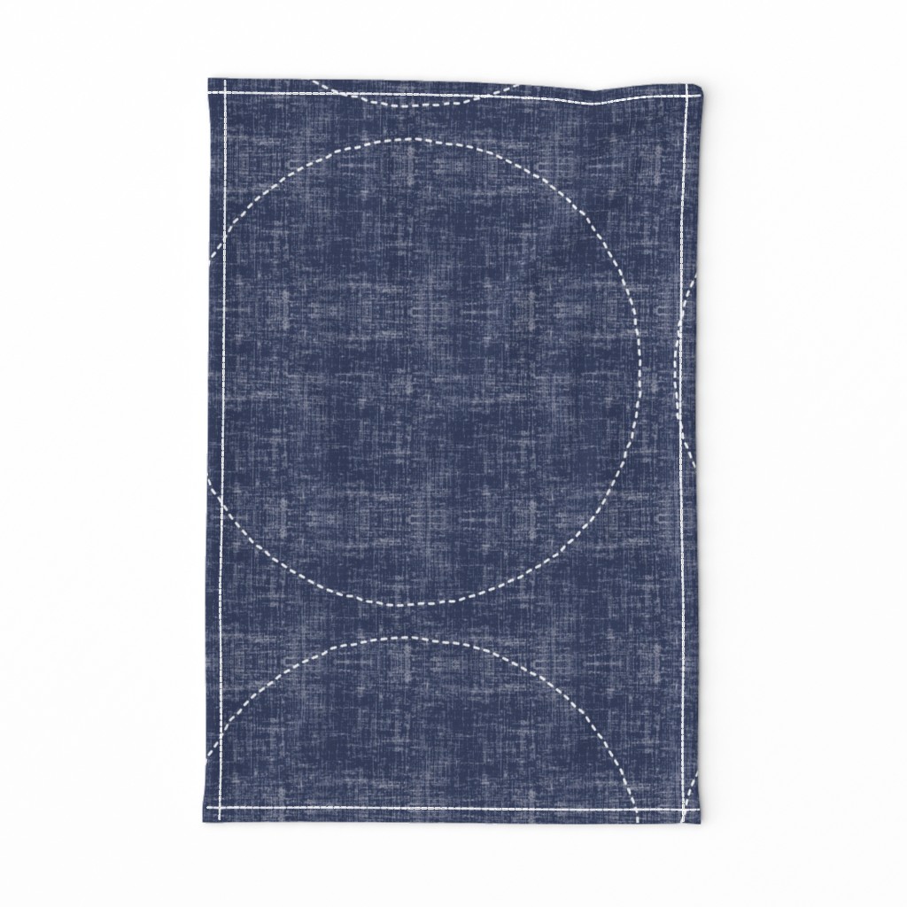 Stitches on Navy-Large Circles