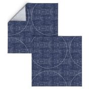 Stitches on Navy-Large Circles