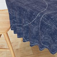 Stitches on Navy-Large Circles