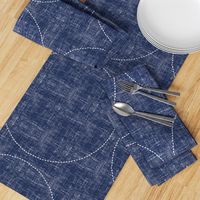 Stitches on Navy-Large Circles