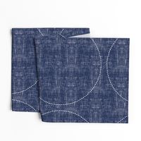 Stitches on Navy-Large Circles