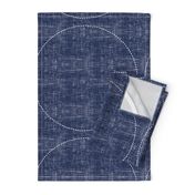 Stitches on Navy-Large Circles