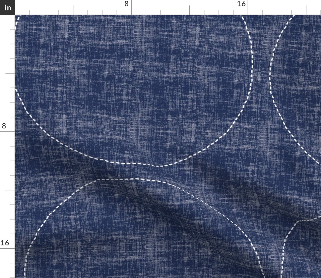 Stitches on Navy-Large Circles