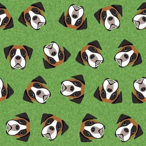 fawn boxer dog - boxer dog fabric, dog fabric - green