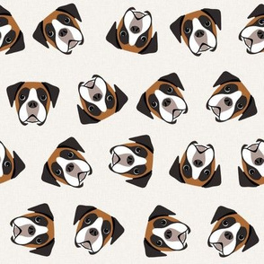 fawn boxer dog - boxer dog fabric, dog fabric - cream