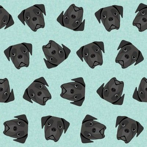 black boxer dog fabric -dog fabric, boxer dog - mint