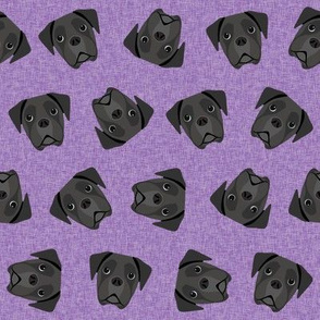 black boxer dog fabric -dog fabric, boxer dog - purple